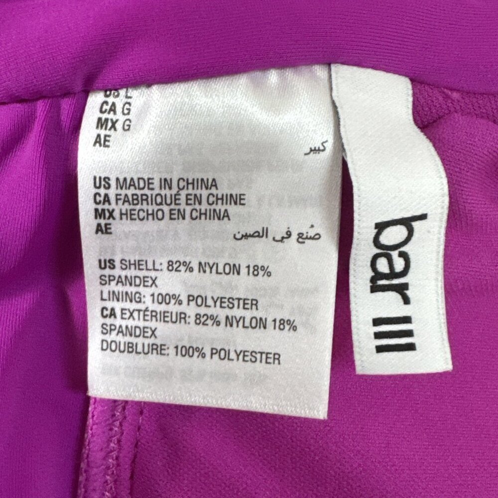 Bar III Banded Ring Bikini Swim Top Women's L Violet NWT 9379 - Picture 10 of 12